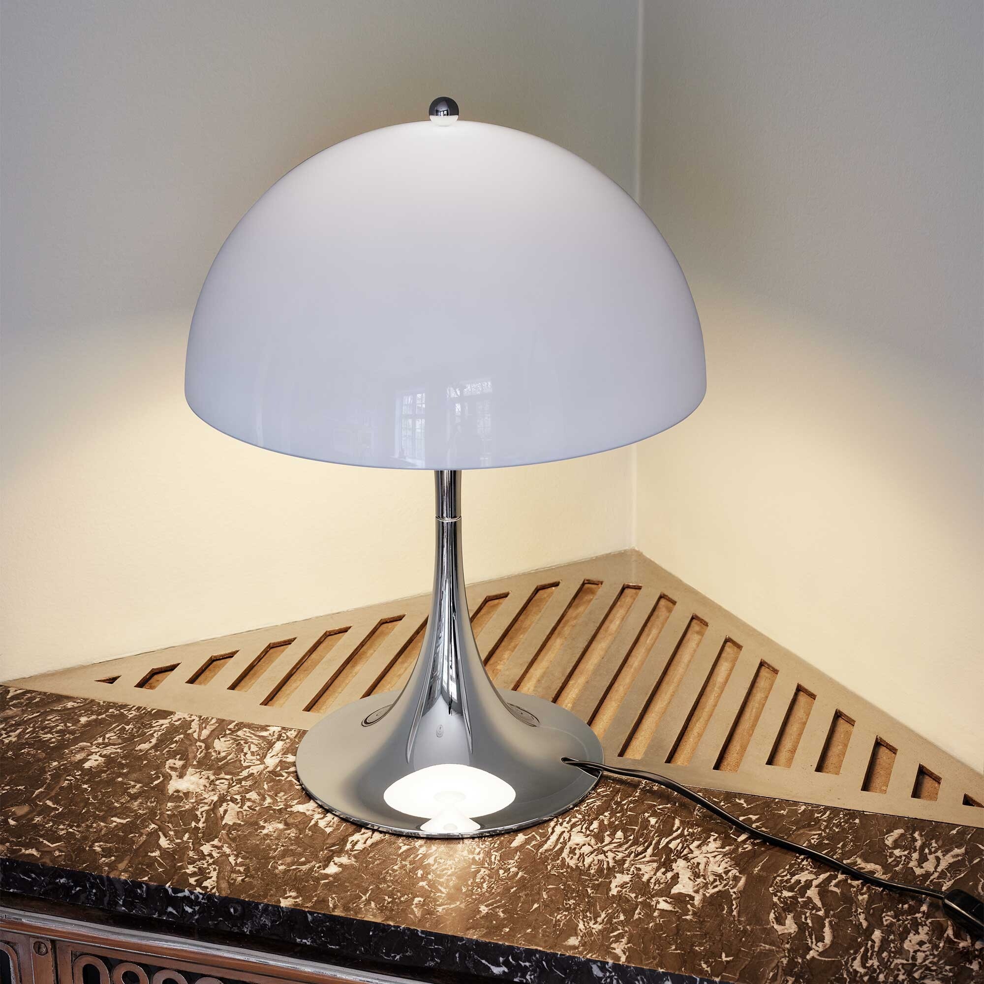 Nordic Modern Flos Glass Shade Table/ Desk Lamp White/ Brass Finish Reading E14