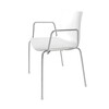 Arper - Catifa 46 0251 -Fauteuil bicoloured support chromé - blanc/ivoire/coque brillant/dedans mat/structure métal chromé/nouvelle couleur