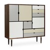 Andersen Furniture - Andersen Furniture - S3 commode coloré - blanc argent/ beige/gris métallique/noyer huilé/L130 x P43 x H132 cm