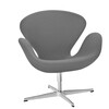 Fritz Hansen - Swan Chair - Fauteuil dit cygne étoffe - clair gris/étoffe Hallingdal 130/structure aluminium/sans mécanisme de retour