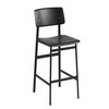 Muuto - Loft Bar Stool 75cm - black/seating oak/WxHxD 42,5x108,5x49cm/base: powder coated steel