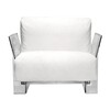 Kartell - Pop Outdoor fauteuil - wit/stof Sunbrella/weersbestendig/onderstel transparant/94x70x94cm