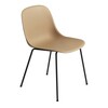 Muuto - Fiber Chair Stuhl mit Rohrgestell - ocker/schwarz/Sitzfläche Holzfaser/Kunststoff-Ver/BxHxT 51x77x53cm/Gestell Stahl pulverbeschichtet