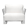Kartell - Pop Outdoor Chair - white/fabric Sunbrella/weather-proof/frame transparent/94x70x94cm