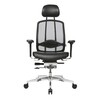 Wagner - AluMedic Limited Office Chair - black/cover leather/star base polished aluminium/with wheels for hard floors
