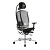 Wagner - AluMedic Limited Office Chair - dark brown/cover leather/star base polished aluminium/with wheels for hard floors