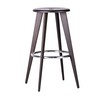 Vitra - Tabouret Haut Prouvé - Tabouret de bar - chêne foncé/repose-pied crome/H: 77.5cm