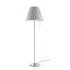 Luceplan - Costanza Terra Floor Lamp Telescope/Dimmer - mistic white/brushed/frame aluminium/foot 18cmx18cm