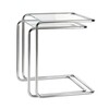 Thonet - B 97 Beistelltisch Set - transparent/ Gestell chrom/Glas optiwhite Diamantschliff/46x47x52cm/53x57x47cm
