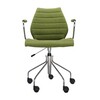 Kartell - Maui Soft - Bureaustoel met armleuning - gifgroen/stof Trevira/hoogteverstelbaar 49 - 57cm/met gasveer