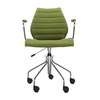 Kartell - Maui Soft Bürostuhl mit Armlehnen - giftgrün/Stoff Trevira/höhenverstellbar 49 - 57cm/mit Gasdruckfeder