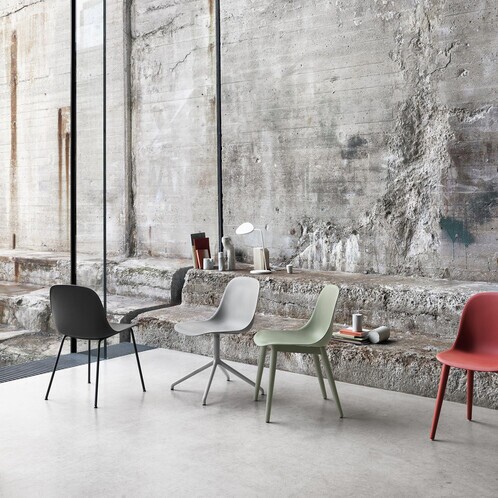 Muuto - Fiber Chair - Chaise avec piètement en bois