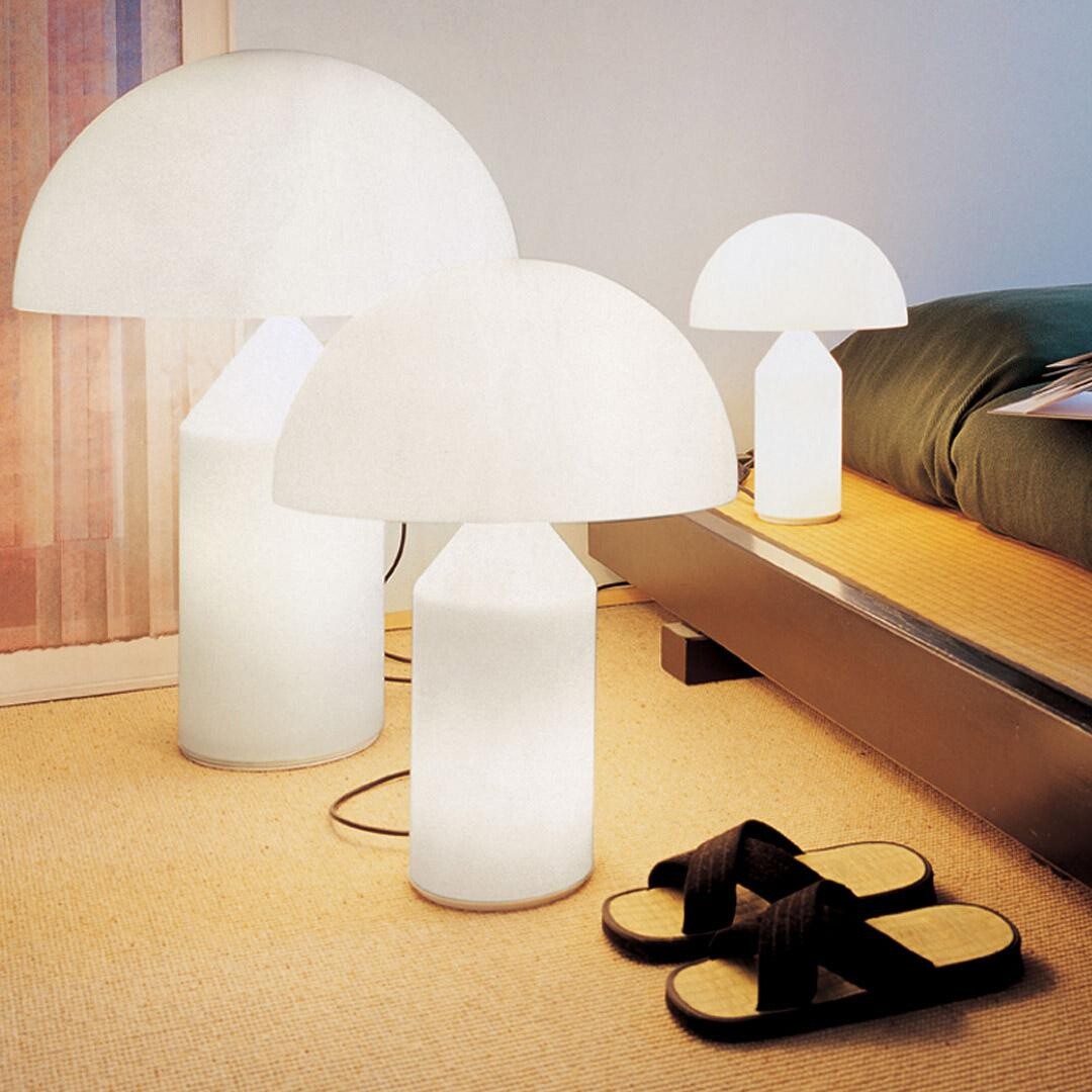 Oluce Atollo Table Lamp Glass White Ambientedirect