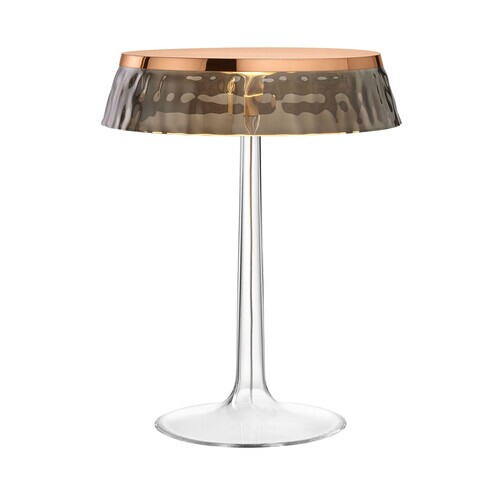 Flos - Bon Jour LED Table Lamp Copper - transparent/smoky grey/shade: plastics/H 41cm/ Ø 31,6cm/frame transparent/copper