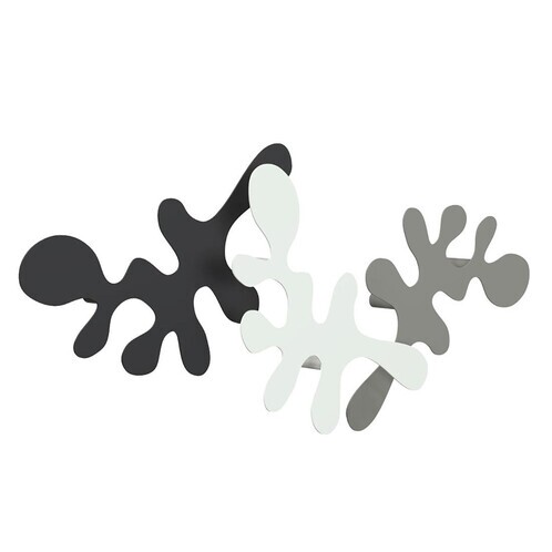 FROST - Camouflage - Patères murales Set de 3 - noir/gris foncé/blanc/acier brossé/BxH: 40x24cm