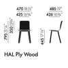 Vitra - Hal Ply Wood Chair - line drawing