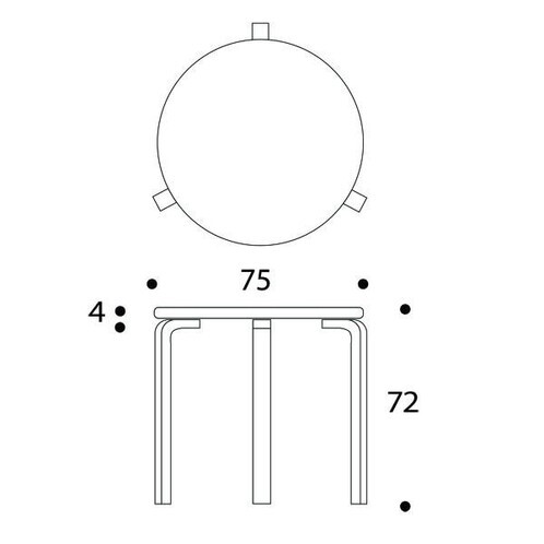 Artek - Artek 90B - Table - dessin au trait
