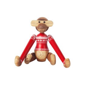 Kay Bojesen Denmark - Houtfiguur aap mini met kersttrui