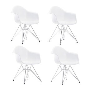 Vitra - Eames Plastic Armchair DAR 4er Set Gestell verchromt