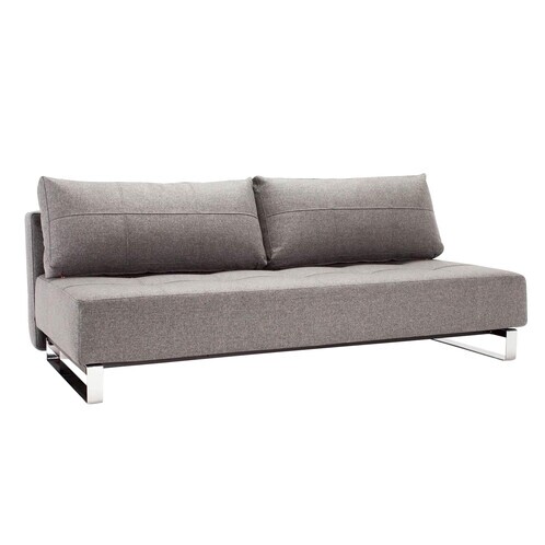 Innovation - Supremax D.E.L. Sofa Bed - grey/cover Dess. 563 Charcoal Twist