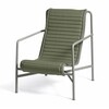 Grüner HAY Palissade Lounge Chair aus Metall mit gestepptem Sitzkissen, modernes Outdoor-Designermöbel. - Palissade Steppkissen 139x49,5cm