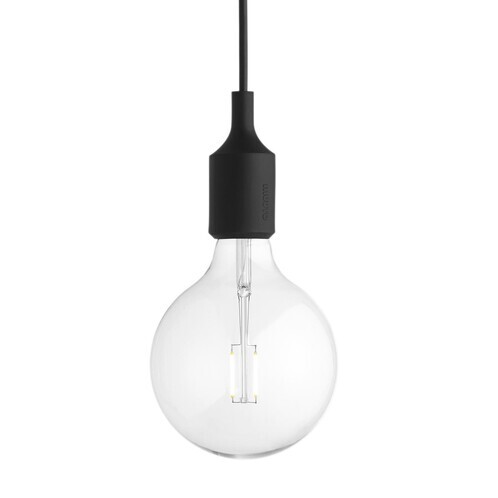 Muuto - E27 LED Pendelleuchte - schwarz/2500K/160lm/dimmbar/Ø12.5cm/mit LED Leuchtmittel