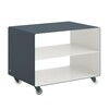 müller möbelfabrikation - Mobile Line R 103N - Caisson mobile  - gris basalte RAL 7012/blanc signal/satiné mat/sur roulettes transparentes/60x45x40cm