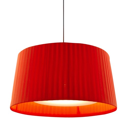 Santa + Cole - Santa & Cole GT5 Pendelleuchte - bernstein-rot/Baldachin Nickel satiniert
