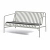 HAY Palissade Outdoor-Sofa in Hellgrau, modernes Design, robustes Metallgestell, wetterbeständige Beschichtung. - Palissade Sitzkissen 118,5x54.5cm