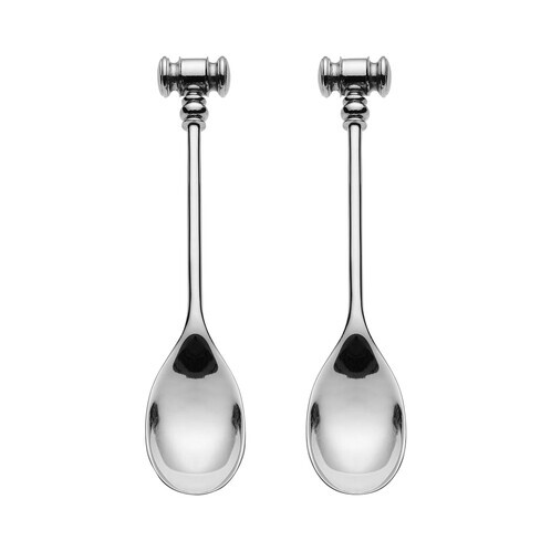 Alessi - Dressed Eierlöffel Set 2tlg. - edelstahl/glänzend/mit Öffner aus Edelstahl 18/10/BxH 2x12cm