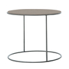 Cappellini - Cannot Beistelltisch Ø55cm - deserto/glänzend/Platte aus lackierter Holzmischung/Gestell edelstahl