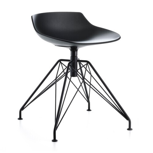 MDF Italia - Flow Hocker Gestell LEM - schwarz/Gestell schwarz/Sitzhöhe 44 cm