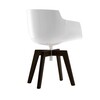 MDF Italia - Flow Slim Armchair With Oaken Legs - white/frame oak/dark