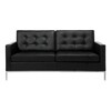 Knoll International - Florence Knoll Florence Knoll - Canapé 2 places - cuir noir/châssis chromé/cuir Volo Black