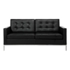 Knoll International - Florence Knoll 2-seater Sofa - leather black/frame chrome/leather Volo Black
