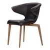 ClassiCon - Munich - Armleunstoel - zwart/onderstel walnoot/leder Classic
