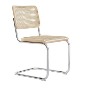 Thonet - S 32 V sledestoel met vlechtwerk essen