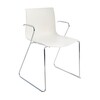 Arper - Catifa 46 0287 Armchair Unicoloured Skids Chrome - white/seat shell glossy/inside matt/frame chromed