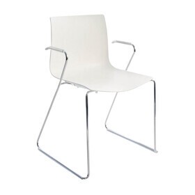 Arper - Catifa 46 0287- Chaise unicolore pied chromé