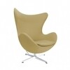 Fritz Hansen - Egg Chair/ Das Ei Loungesessel Stoff - sand/Gestell aluminium/Stoff Fame 62068
