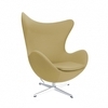 Fritz Hansen - Egg Chair/ Das Ei Loungesessel Stoff - sand/Gestell aluminium/Stoff Fame 62068