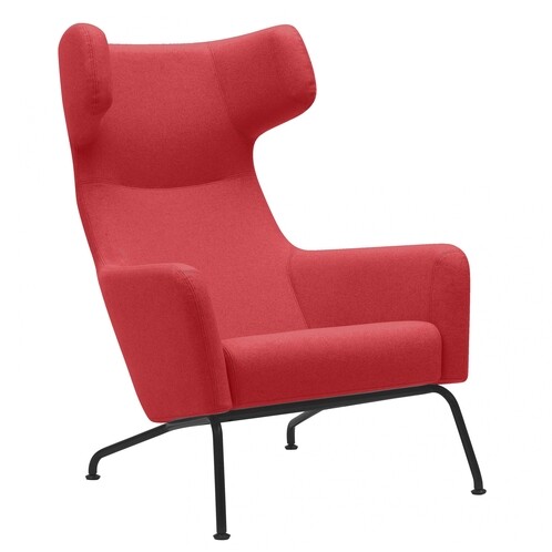 Softline - Havana Wingback Chair - red/fabrics felt 622/WxHxD 79x107x96cm/frame black