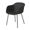 Muuto - Fiber Chair Armchair With Tube Base - black/frame black/54.5x76.5x55cm