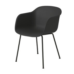 Muuto - Chaise à accoudoirs recyclé Fiber cadre tubulaire