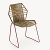 Moroso - Tropicalia - Chaise - marron clair/capuchons antidérapant PVC/structure acier inoxydable rouge/54x81x56cm