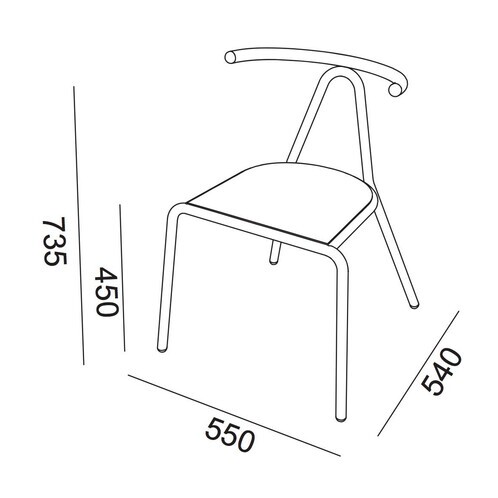 B-Line - Toro Chair seat ash - line drawing