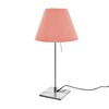 Luceplan - Costanzina Table Lamp With Base - edgy pink/frame aluminium/foot 14cmx14cm