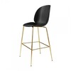 Gubi - Beetle Bar Chair - Barkruk messing 118cm - zwart/zetel polypropyleen kunststof/BxHxD 56x118x58cm/messing frame