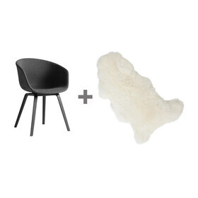 HAY - Aktionssets About a Chair 23 Armlehnstuhl gepolstert + Fell