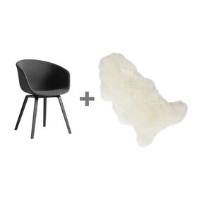 HAY - Aktionssets About a Chair 23 Armlehnstuhl gepolstert + Fell